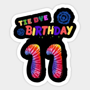 11 years old Tie dye Birthday Sticker